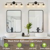 POWLIG 30.71-in 4-Light Matte Black Bathroom Light Fixtures Over Mirror Vanity Lighting with Clear Glass Globe Shades - 2 of 4