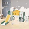 VisioGear 5 in 1 Kids Slide Playset Structure,Castle Climber with Slide and Basketball Hoop for Playground,Green,72''*74.4''*42'' - 4 of 4
