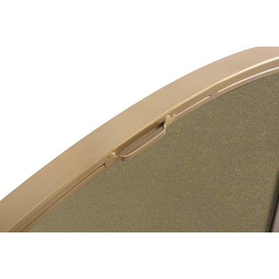 Elegant Brass Finish Round Metal Frame Mirror 24 Inch
