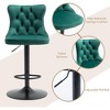 QingMoon Swivel Bar Stools Set of 2, Adjustable Barstools, Velvet Tufted Counter Height Chairs with Nailhead Trim for Kitchen Island, Home Pub - 3 of 4