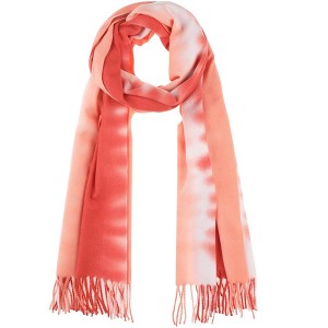 INSPIRE CHIC Women's Contrast Color Imitation Cashmere Ombre Fringe Soft Winter Warm Scarves 1Pc - 1 of 4