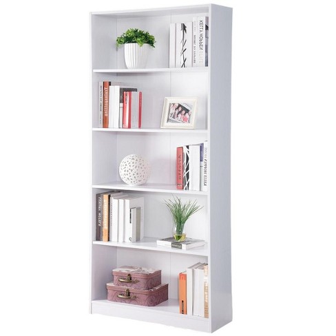 Fc Design 5 Tier Standard Bookcase In White Finish : Target