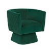 Velvet Upholstery Solid Wood Swivel Accent Chair with Diamond-Stitched Back, Foam Padding, Attached Cushions and 360-Degree Swivel - 3 of 4