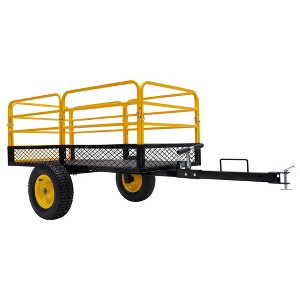 Tow-Behind Dump Cart,Heavy-Duty Garden Utility Trailer, Removable Sides & Handle, ATV/UTV Lawn Mower Tractor - 1 of 4