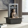 Meditating Buddha 11" High Small Indoor Decor Faux Stone Tabletop Fountain Waterfall Desk Relaxation Bedroom Living Room - 2 of 4
