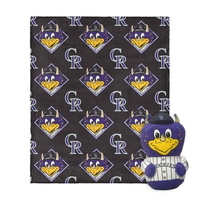 MLB Colorado Rockies Mascot Silk Touch Throw Blanket and 11" Plush