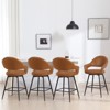 Bekrvio Swivel Counter Height Bar Stools Set of 2/4,26" Kitchen Bar Chairs w/Hollow Back,Faux Leather/Velvet Upholstered for Kitchen Island - 3 of 4