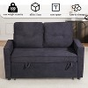 TiramisuBest Modern 3 in 1 Pull Out Couch Bed, Convertible Sleeper Sofa Bed with USB,Reclining Backrest, Side Pockets for Small Spaces,Black - 4 of 4