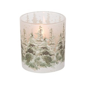 Transpac Small Glass Winter Scene Candle Holder Multicolor Tabletop Decoration for Christmas Votive Candles Indoor Use - 1 of 1