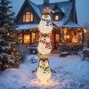 Tangkula 6 FT Christmas Lighted 3 Stacked Penguins Decoration Xmas Penguins with 156 Warm White Lights Hats & Scarves Zip Ties Holiday Display - 2 of 4