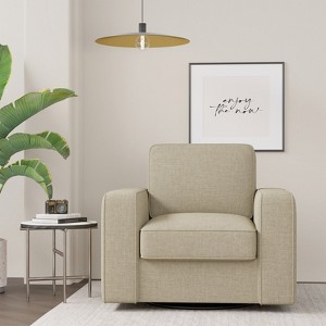 Swivel Accent Chair, FSC Certified Single Sofa 36'' Width Extra Wide Mid-Century Modern Armchair 1 pcs for Living Room, Bedroom, Office-Beige - 1 of 4