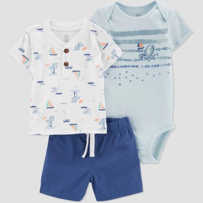Baby Boys' Summer Top & Bottom Set - Just One You® made by carter's Blue 3M