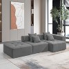 Whisen Minimalist L-shaped Modular Sectional Sofa, Convertible Corduroy Foam-Filled Floor Couch Set - 2 of 4
