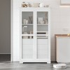 Large Wood Kitchen Pantry Cabinet with Glass Doors and Drawers,Freestanding Farmhouse Storage Organizer for Kitchen or Dining Room-Coolbibila - 2 of 4