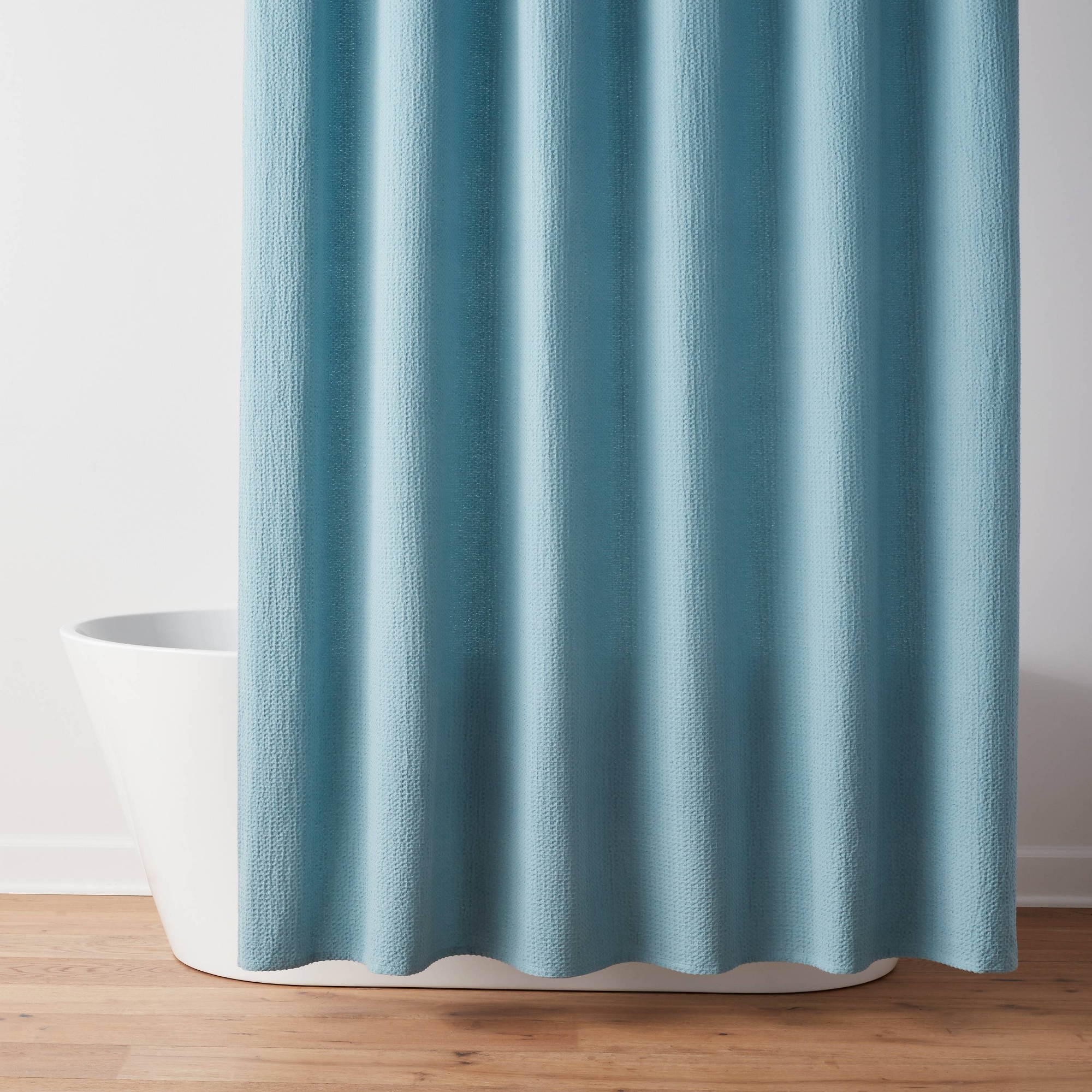 Waffle Weave Shower Curtain Light Blue - Threshold™