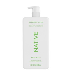 Native Body Wash for Women & Men - Cucumber & Mint - Sulfate Free with Pump - 36 fl oz - 1 of 4