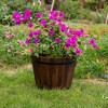 Gardenised Rustic Wooden Whiskey Barrel Planter with Durable Medal Handles and Drainage Holes - Perfect for Indoor and Outdoor Use - image 2 of 4