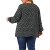 Agnes Orinda Women's Plus Size Chiffon Keyhole Long Sleeve Floral Blouses - image 4 of 4