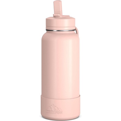 Hydrapeak 32oz Insulated Water Bottle with Straw Lid Matching Color Cap and  Rubber Boot Peony