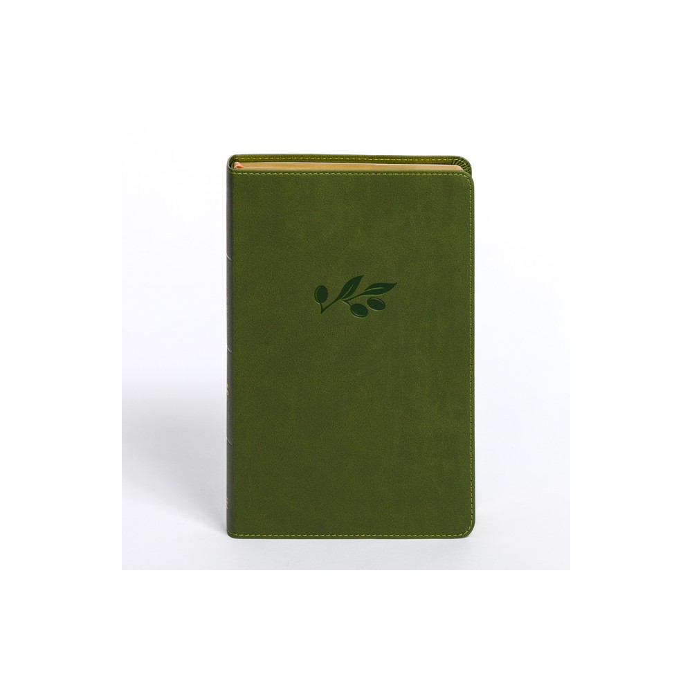 CSB Personal Size Giant Print Bible, Olive Leathertouch - by Csb Bibles by Holman (Leather Bound)