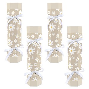 Big Dot of Happiness Tan Daisy Flowers - No Snap Floral Party Table Favors - DIY Cracker Boxes - Set of 12 - 1 of 4