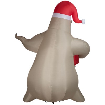 Giant Beige Inflatable Oogie Boogie with Santa Hat, 10.5 ft