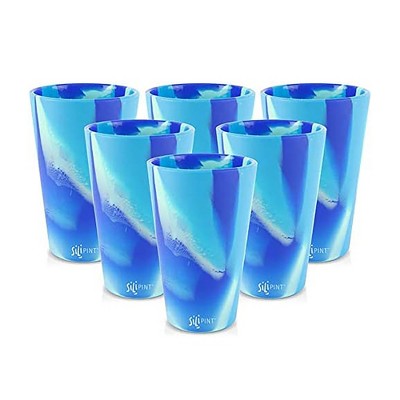 Silipint: Silicone Pint Glasses: 6 pk - Blue