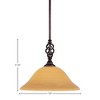 Toltec Lighting Elegante 1 - Light Pendant in  Dark Granite with 12" Cayenne Linen Shade - 2 of 2