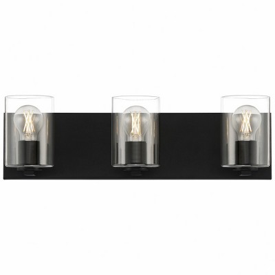 Oslo Matte Black Cylinder 3-Light LED Vanity Wall Sconce
