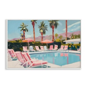 Stupell Industries Palm Springs Swimming Pool Black Framed Giclee Art - 1 of 4