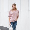 Amaryllis Women's Dolman Sleeve Ribbed Knit Top with Banded Hem Relaxed Fit Casual Style - 4 of 4