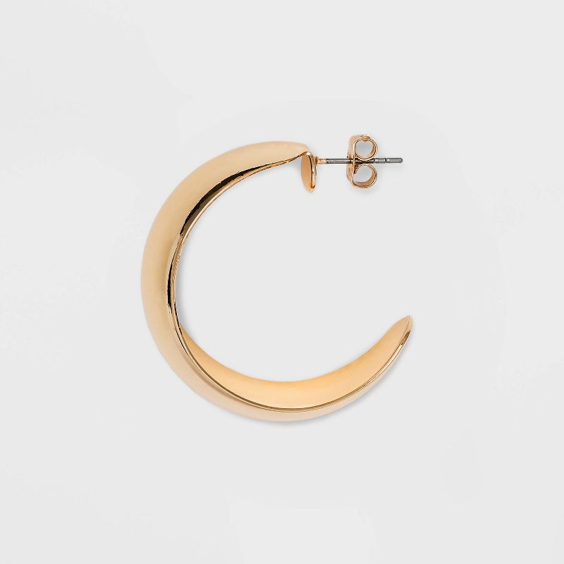 Thin Smooth Medium Hoop Earrings - A New Day™, 4 of 19