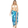 LA LEELA Women's Beachwear Sarong Coverups Bikini Skirt Cover Up Summer Wraps Swimwear Beach Wrap Skirts for Women One Size Graphical Sunflower, Blue - 3 of 4