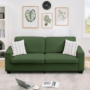83" Corduroy Cloud Sofa - Wide Armrests & Deep Seat, Sturdy Frame, Easy Assembly for Living Room & Apartment - 1 of 4