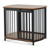 YOOCOZZ Curved Metal Dog Crate with Ventilated Design and Sliding Door for Medium Dogs - Brown - 2 of 4
