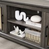 LIVAREEmlen Farmhouse Rattan TV Stand Console Table for TVs up to 70 Inches with 2 Storage Shelves, 65"W*15.55"D*23.86"H - 4 of 4