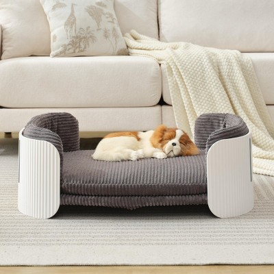 Dog Couch Bed Puppy Sofa Bed, Elevated Pet Sofa with Removable Mattress Cover, Indoor Furniture for Small Dogs, Cats, Puppies-Cuddlewood