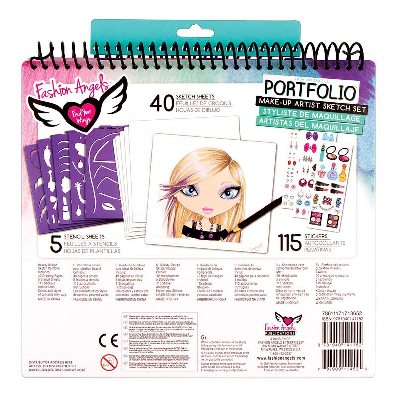 Fashion Angels Make-Up & Hair Design Sketch Portfolio Set, 3 of 6