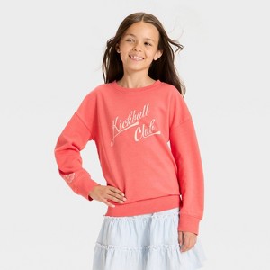 Girls' Relaxed Fit French Terry Pullover Shirt - Cat & Jack™ - 1 of 4