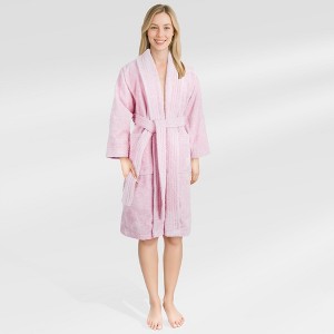 American Soft Linen Women’s 100% Cotton Terry Bathrobe – Soft, Absorbent, Quick Dry Turkish Robes for Women Quality - 1 of 4
