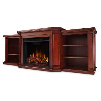 Real FlameValmont Electric TV Media Fireplace Dark Mahogany