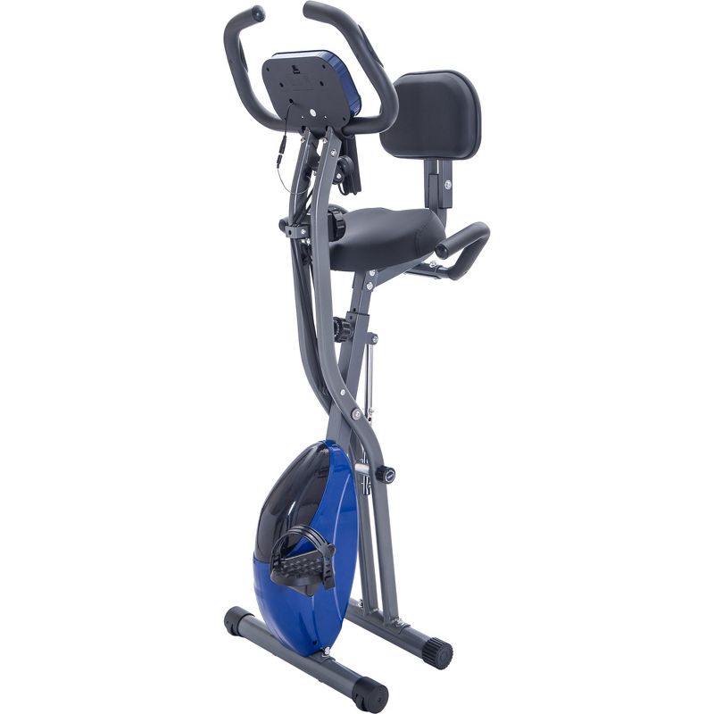 Folding Exercise Bike with 10-Level Adjustable Resistance, Arm Bands and Backrest-ModernLuxe, 3 of 13