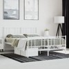 vidaXL Metal Bed Frame with Headboard and Footboard White 53.9 in.x74.8 in. Full - image 4 of 4