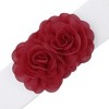 INSPIRE CHIC Women's Large Chiffon Rose Double-Flower Elastic Stretch Wide Corset Waist Belt 1 Pc - 2 of 4