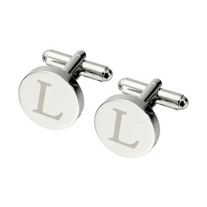 Unique Bargains Alphabet Copper Round Men Cuff Links - 1 of 4