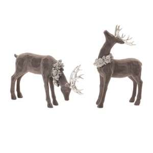 Velvet Holiday Deer Figurine (Set of 2) - 1 of 3