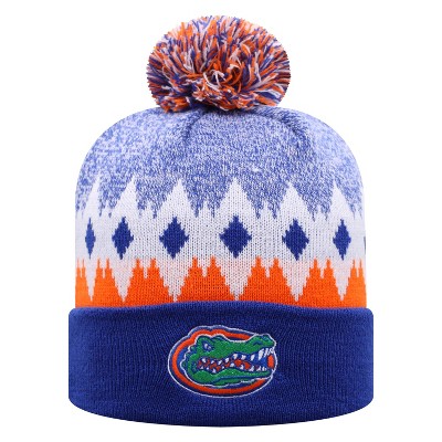 NCAA Florida Gators Men's Jagged Knit Cuffed Beanie with Pom