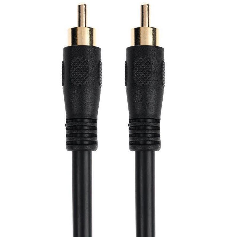 Monoprice Audio/Video Coaxial Cable - 6 Feet - Black | RCA Male/Male RG-59U 75ohm (for S/PDIF Digital Coax Subwoofer & Composite Video), 2 of 6