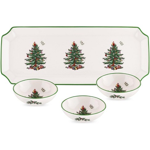 Spode Christmas Tree 5 Square Food Storage Container & Plastic Lid NWT