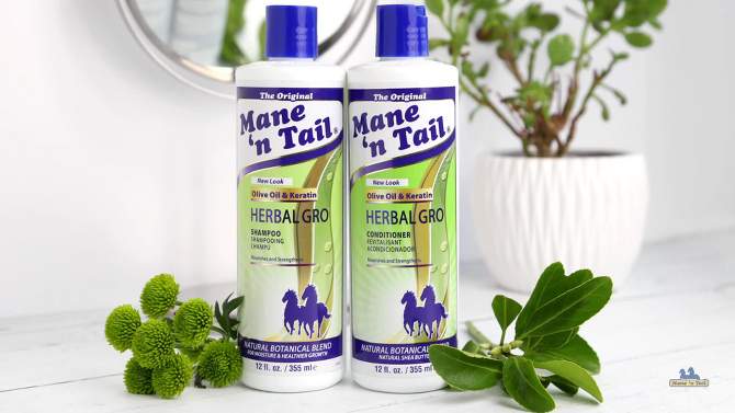 Mane &#39;N Tail Herbal Gro Olive Oil Infused Strengthens &#38; Nourishes Conditioner - 27.05 fl oz, 2 of 5, play video